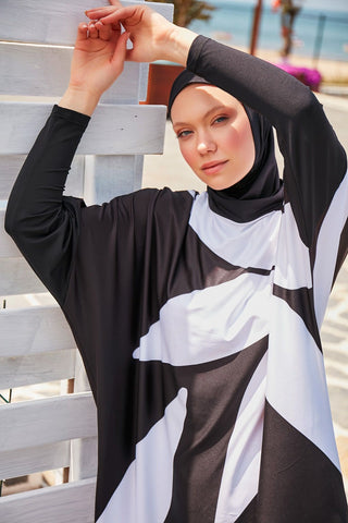 Lycra Black Burkini Modest Swimwear M2309 - By Baano