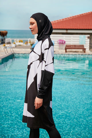 Lycra Black Burkini Modest Swimwear M2309 - By Baano