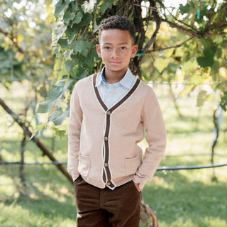 Organic Tipped Cardigan with Elbow Patches - Glamourous Grace