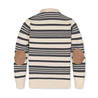 Organic Sweater Henley with Elbow Patches - Glamourous Grace