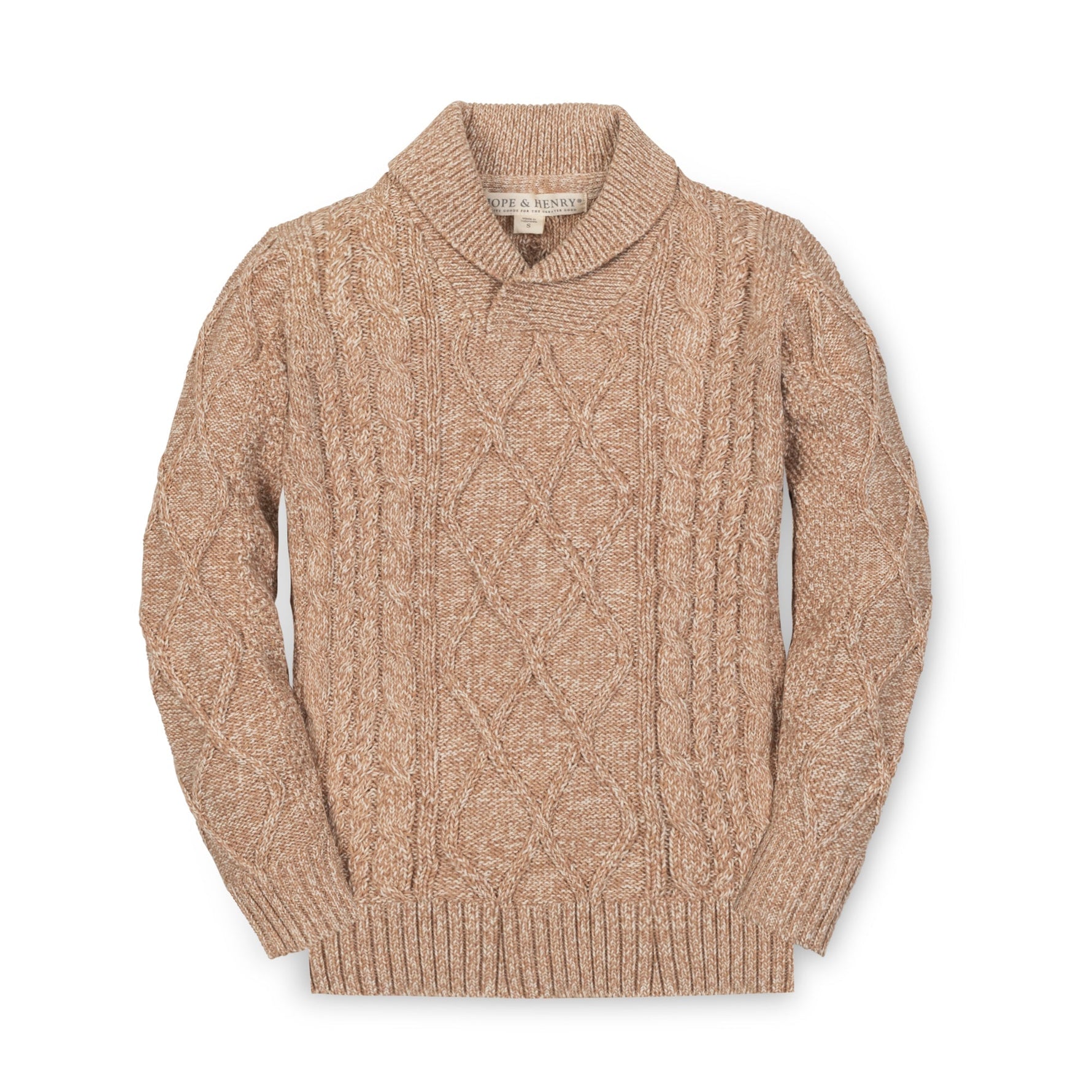 Organic Shawl Collar Cable Sweater - Glamourous Grace