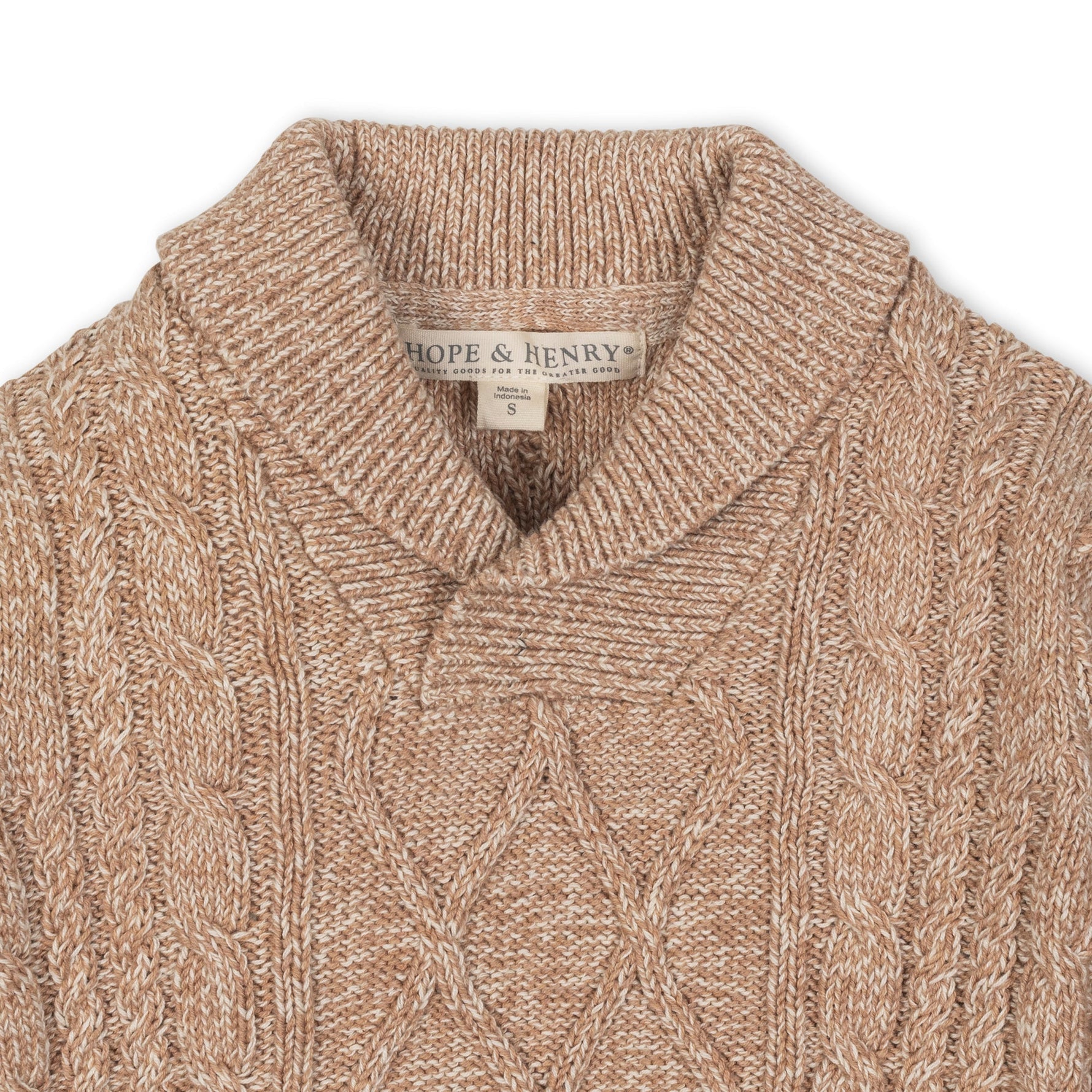 Organic Shawl Collar Cable Sweater - Glamourous Grace