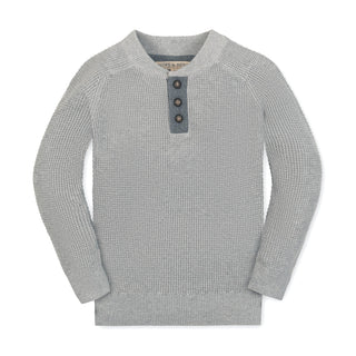 Organic Sweater Henley with Elbow Patches - By Baano