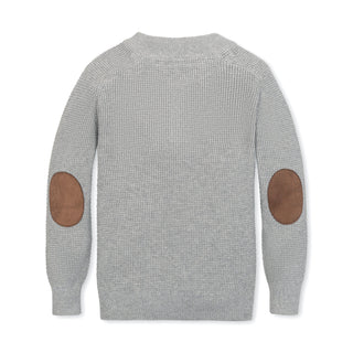 Organic Sweater Henley with Elbow Patches - By Baano