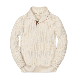 Organic Mock Neck Cable Sweater - Glamourous Grace