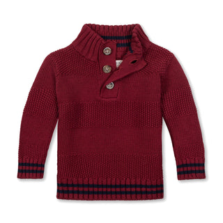 Organic Mock Neck Stripe Sweater - By Baano