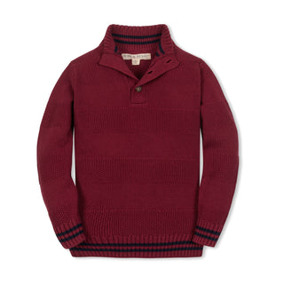 Organic Mock Neck Stripe Sweater - By Baano