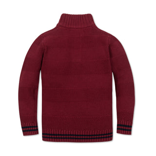 Organic Mock Neck Stripe Sweater - By Baano