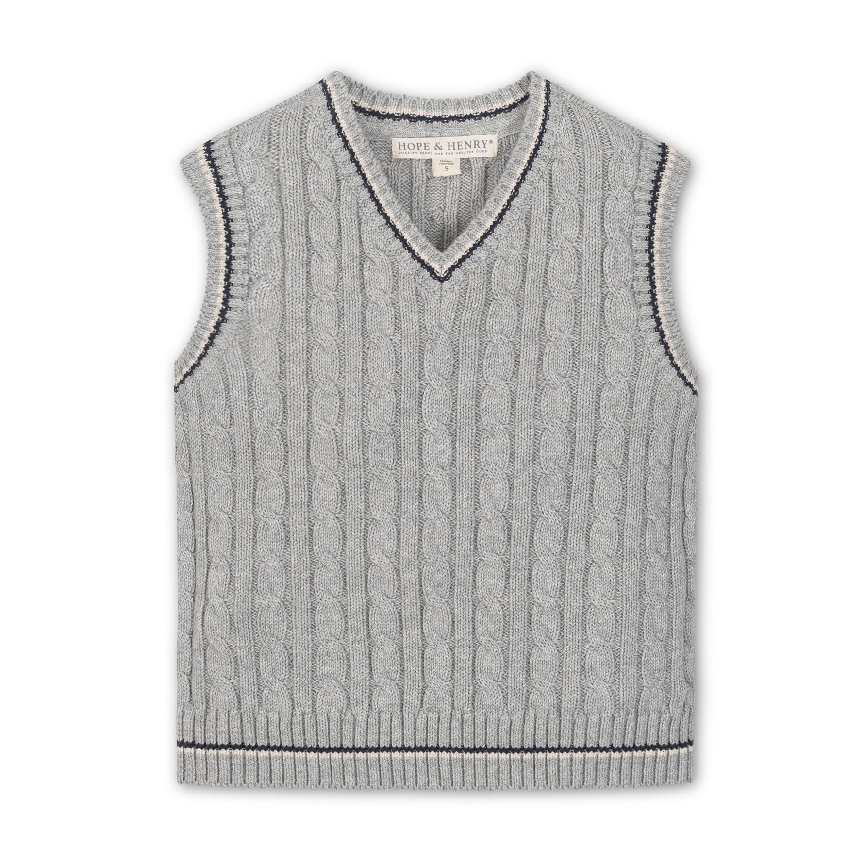 Organic Cable Sweater Vest - By Baano