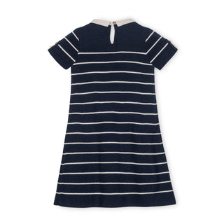 Organic Short Sleeve Collared Sweater Dress - By Baano