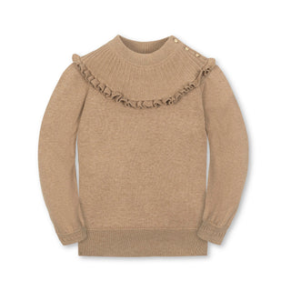 Organic Mock Neck Ruffle Sweater - Glamourous Grace
