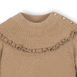 Organic Mock Neck Ruffle Sweater - Glamourous Grace