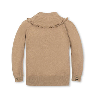 Organic Mock Neck Ruffle Sweater - Glamourous Grace