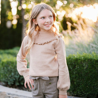 Organic Mock Neck Ruffle Sweater - Glamourous Grace