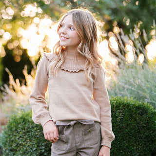 Organic Mock Neck Ruffle Sweater - Glamourous Grace