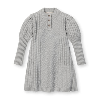 Organic Mock Neck Button Placket Sweater Dress - Glamourous Grace