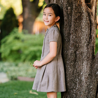 Organic Ruffle Collar Drop Waist Dress - Glamourous Grace