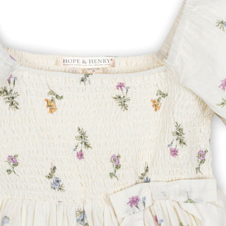 Organic Smocked Bubble Sleeve Dress - Glamourous Grace