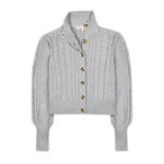 Organic Mock Neck Cable Cardigan