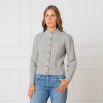 Organic Mock Neck Cable Cardigan