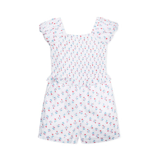 Organic Puff Sleeve Smocked Romper - By Baano