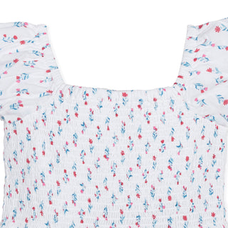 Organic Puff Sleeve Smocked Romper - By Baano