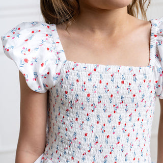 Organic Puff Sleeve Smocked Romper - By Baano