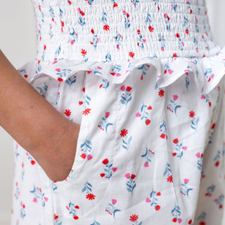 Organic Puff Sleeve Smocked Romper - By Baano