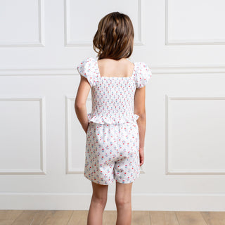 Organic Puff Sleeve Smocked Romper - By Baano