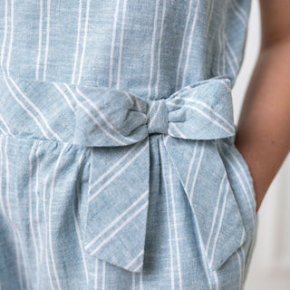 Linen Ruffle Collar Romper - Glamourous Grace