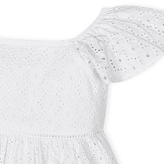 Organic Flutter Sleeve Eyelet Dress - Glamourous Grace