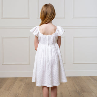 Organic Flutter Sleeve Eyelet Dress - Glamourous Grace