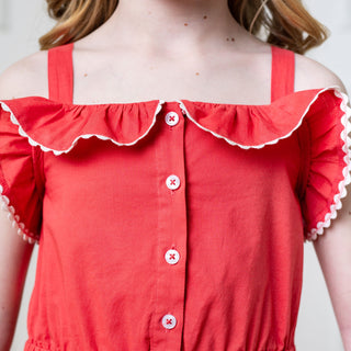 Organic Button Front Ruffle Sundress - Glamourous Grace