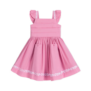 Organic Pleated Apron Dress with Embroidery - Glamourous Grace