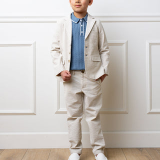 Organic Seersucker Suit Pant Tan - By Baano