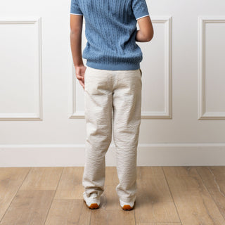 Organic Seersucker Suit Pant Tan - By Baano