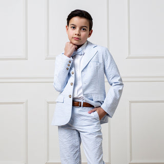 Organic Seersucker Suit Jacket - By Baano