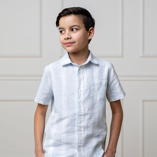 Linen Short Sleeve Button Down Shirt - Glamourous Grace