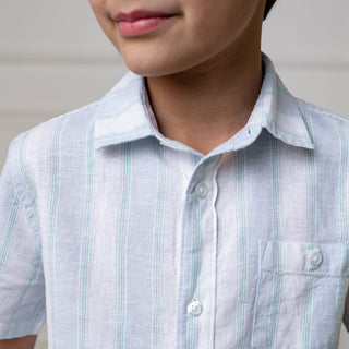 Linen Short Sleeve Button Down Shirt - Glamourous Grace