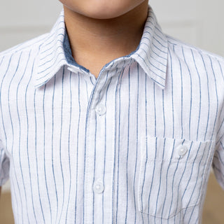 Linen Short Sleeve Button Down Shirt - Glamourous Grace