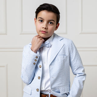 Seersucker Bow Tie - Glamourous Grace
