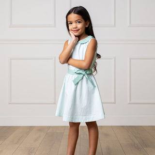 Organic Seersucker Peter Pan Collar Dress - Glamourous Grace