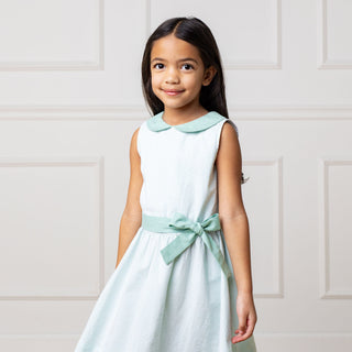 Organic Seersucker Peter Pan Collar Dress - Glamourous Grace