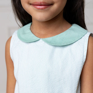 Organic Seersucker Peter Pan Collar Dress - Glamourous Grace