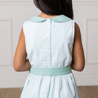 Organic Seersucker Peter Pan Collar Dress - Glamourous Grace