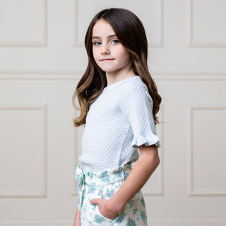 Organic Ruffle Edge Sweater Top - Glamourous Grace