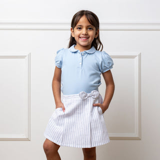 Linen Pleated Bow Skort - Glamourous Grace
