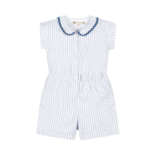 Linen Collared Button Front Romper - Glamourous Grace