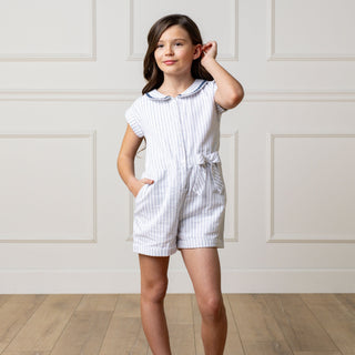 Linen Collared Button Front Romper - Glamourous Grace