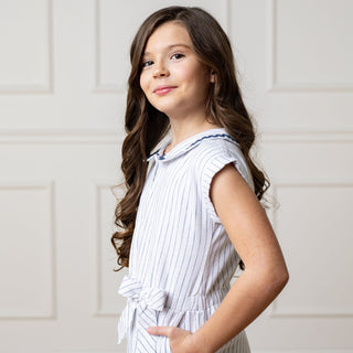 Linen Collared Button Front Romper - Glamourous Grace